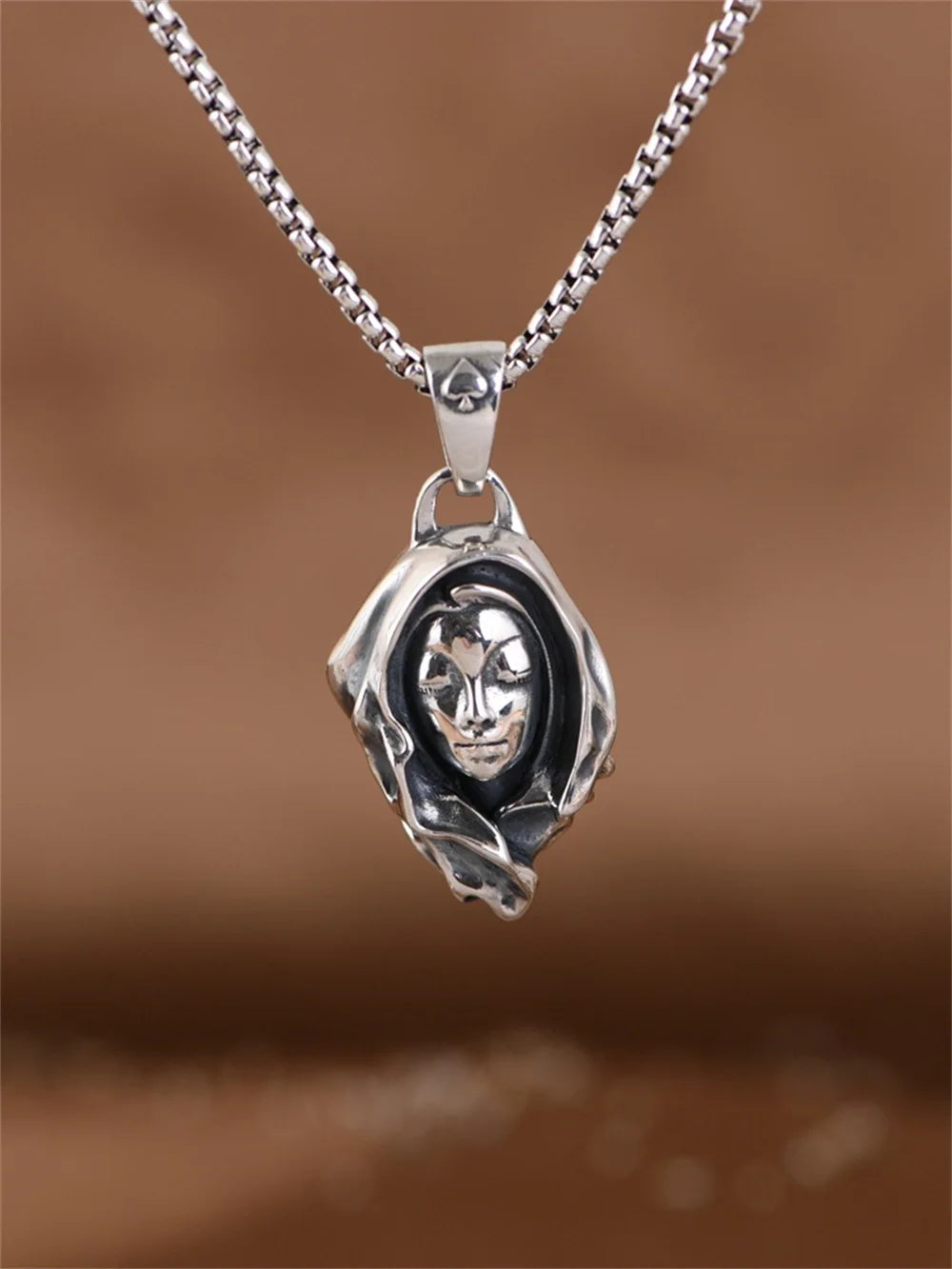 Genuine BOCAI S925 Sterling Silver Pendants for Women Men New Fashion Relief Rose Goddess Punk Vintage Jewelry Wholesale