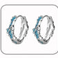 F.I.N.S S925 Sterling Silver Irregular Shaped Hoop Earrings Enamel Zircon Small Piercing Ear Buckles Retro Old Fine Jewelry