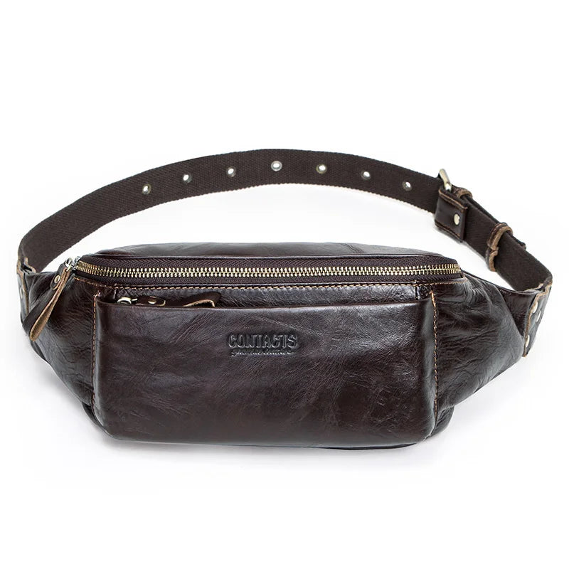 COSMO Men's Genuine Leather  for Travel & Sports Anti-Theft Phone Pouch