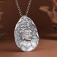 new 990 Silver Retro Wisdom Manjusri Buddha Pendant Lucky Talisman for Men and Women