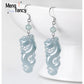 S925 Silver Inlaid Natural A goods Jadeite Blue Water Retro Dragon Ice Jade Earrings Exquisite High-grade Luxury Quality Jewelry
