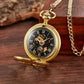 Retro classic mechanical pocket watch luminous petals hollowed out flip cover manual winding men women mechanical pocket watch
