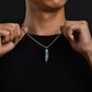 Necklace Pendant Pure 925 Sterling Silver Feather Blue Turquoise Luxury Brand Fine Jewelry Women Men 2024 New Christmas Gift P19