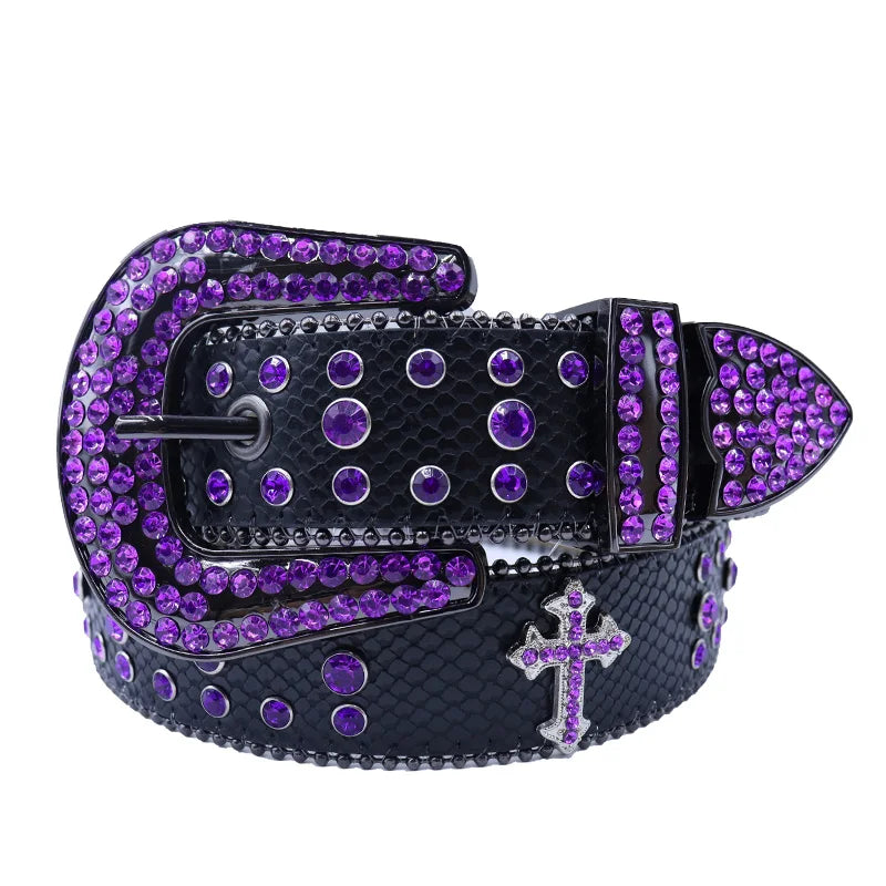New Unisex Y2K Belt Shine Women Men Plus Size Punk Rhinestone Belt Crystal For Jeans Pants Gift