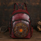 MOTAORA Vintage Leather Backpack Women Large Capacity Embossed Casual Travel Backpack Anti-Theft Waterproof Handbag Purse