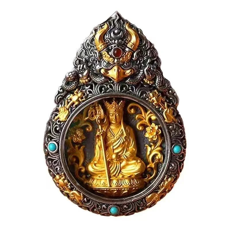 Blessing Yellow Jambhala Tathagata Avalokitesvara Necklace For Men Jewelry Ethnic Style Relief Roc Box Buddha Pendant Women Gift
