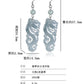 S925 Silver Inlaid Natural A goods Jadeite Blue Water Retro Dragon Ice Jade Earrings Exquisite High-grade Luxury Quality Jewelry