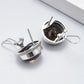 S925 Sterling Silver Studs Earring for Women Retro Edging Tangent Plane Smoky Quartz Ear Studs Fashion Classic Jewelry Wholesale