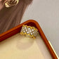 Italian Medieval-style Retro Color-blocked Lace Ring Earrings S925 Silver Gold Plated