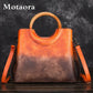 MOTAORA 2025 New Retro Handmade Genuine Leather Shoulder & Crossbody Bags Leisure Women Handbags Casual Tote Messenger Bag