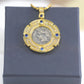 Mushan Luxury Brand S925 Silver Ancient Greek Goddess Relief Round Pendant Double Sided Ancient Coin Necklace