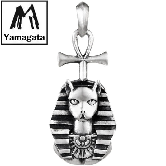 Pendant 100% Real 925 Sterling Silver 2025 Trend Necklace Pendant Egyptian Mythical Cat God Luxury Jewelry Men Women Gift P21