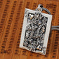 S925 sterling silver trendy retro creative personality poker card K pendant men's Thai silver punk style skull pendant