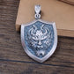 New S999 Sterling Silver Personality Retro Domineering Hip-hop Lion Tiger Head Eagle Faucet Shield Pendant Man.