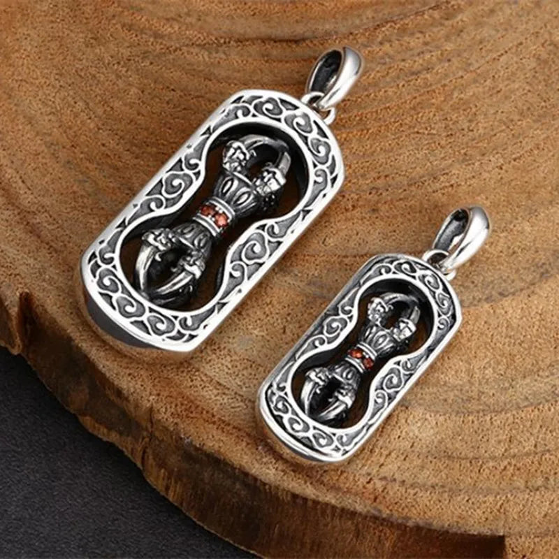 Pendant 100% 925 Sterling Silver 925 Rotatable Vajra Luxury High Quality Jewelry Silver 2025 Trend Man Necklaces For Women P12