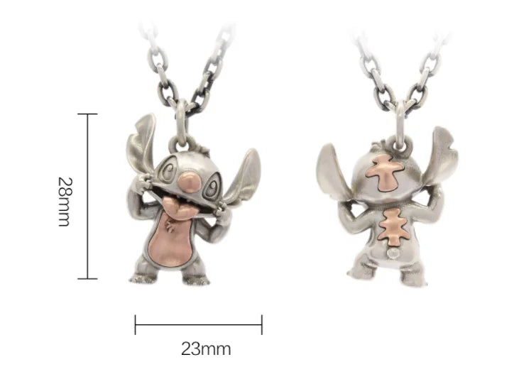 BOCAI Original S925 Sterling Silver Stitch Star Baby, cute Cartoon Pendant for Men and Women Couple Sweater Chain Birthday Gift