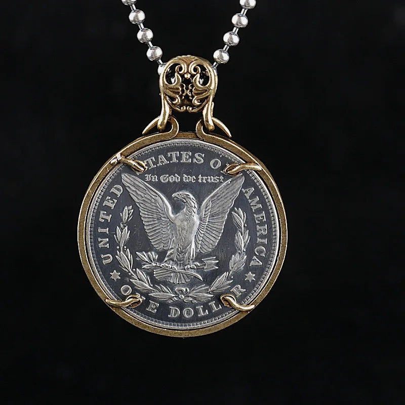 Necklace Pendant 925 Sterling Silver Holy Grail Wandering Coin Knight Sword Drawing Mechanism Women Man Luxury Jewelry 2025 P46
