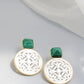 Natural White Shell Openwork 18K Gold Plated Earring Inlaid Black Agate 925 Sterling Silver Earrings Fashion Fine Jewelry Gift