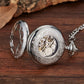 Retro classic mechanical pocket watch luminous petals hollowed out flip cover manual winding men women mechanical pocket watch