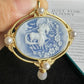 925 Sterling Silver Cameo Charms & Pendant Natural Agate Horse Pendant for Jewelry Making