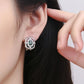 MuShan Luxury Brand Hollow Out Diamond Studded Green Zircon Earrings 925 Sterling Silver Stud Earrings Fine Jewelry