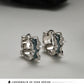 F.I.N.S S925 Sterling Silver Irregular Shaped Hoop Earrings Enamel Zircon Small Piercing Ear Buckles Retro Old Fine Jewelry