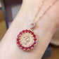 Vintage Sterling Silver Queen Pendant with 3mm Natural Ruby 18K Gold Plated 925 Silver Ruby Necklace Pendant
