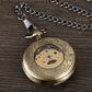 Mechanical Pocket Watch Luxury Antique Skeleton Men Steampunk Mechanical Fob Watches Clock Pendant Hand-winding Relogio De Bolso