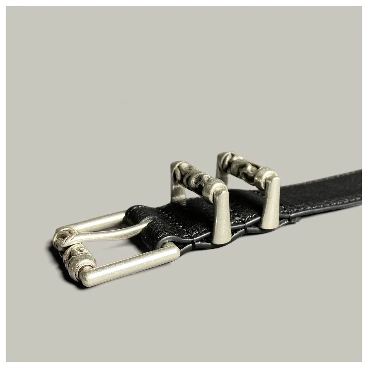 Dark Punk Unisex Vintage Casual Leather Belt Ancient Silver Pin Buckle Vegetable Tanned Leather Cowhide Jeans Belt