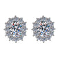 New blue sapphire earrings s925 pure silver sunflower ear jewelry set vintage high-end jewelry moissanite wedding jewelry