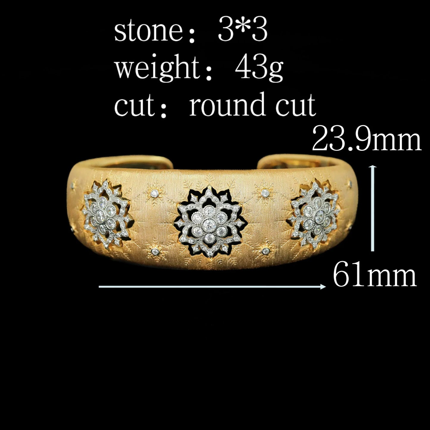 WUIHA Vintage 925 Sterling Silver Lab Sapphire High Carbon Diamonds Gemstone Wedding Engagement Bracelet Bangle Fine Jewelry