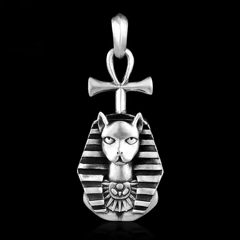 Pendant 100% Real 925 Sterling Silver 2025 Trend Necklace Pendant Egyptian Mythical Cat God Luxury Jewelry Men Women Gift P21