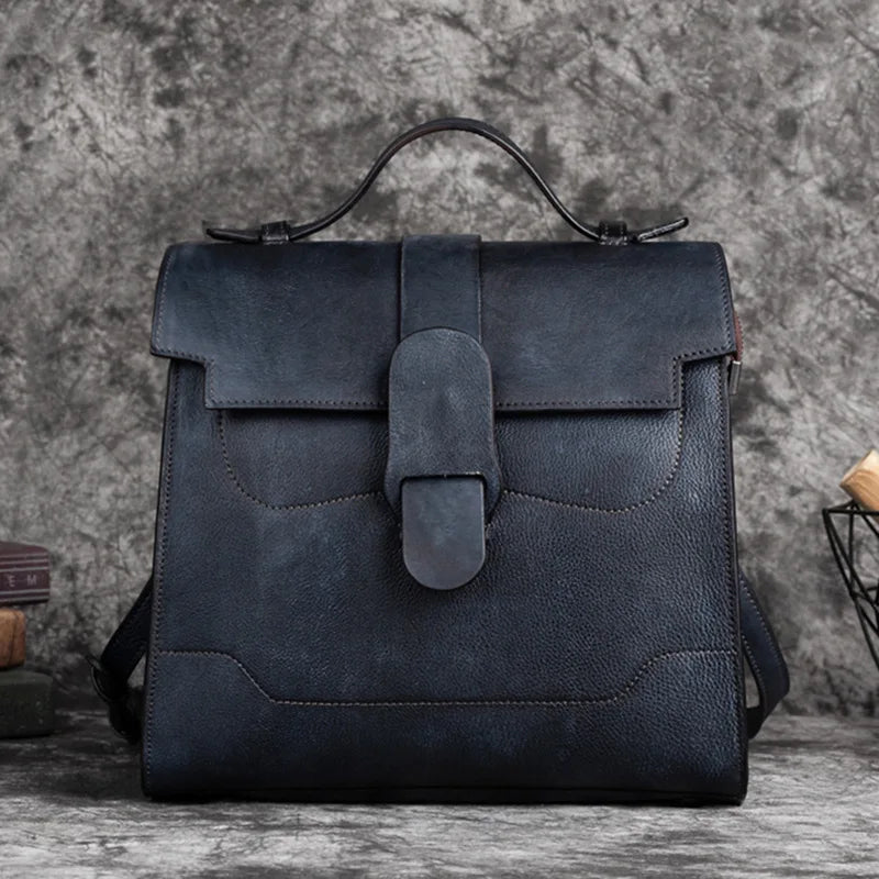 MOTAORA Vintage Genuine Leather Women's Bag For Woman Shoulder Bags 2025 New Hand Painted Ladies Handbag Luxury Girls School Bag