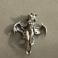 BOCAI Original S925 Silver Charm Demon Lulum Angel Pendant for Men and Women Retro Silver Decoration Devil Wing Pendant