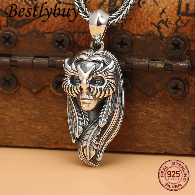 S925 Sterling Silver Charms Pendants for Women Men New Fashion Original Design Retro Cat-mask Punk Jewelry Wholesale