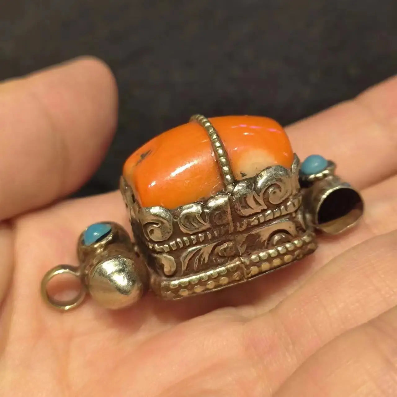 1pcs/lot Tibetan style white copper sea bamboo vajra pendant necklace retro ethnic style accessories jewelry amulet folk-custom