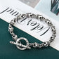 S925 sterling silver bracelet men thick skull heavy industry thai silver retro distressed punk trendystylish jewelry
