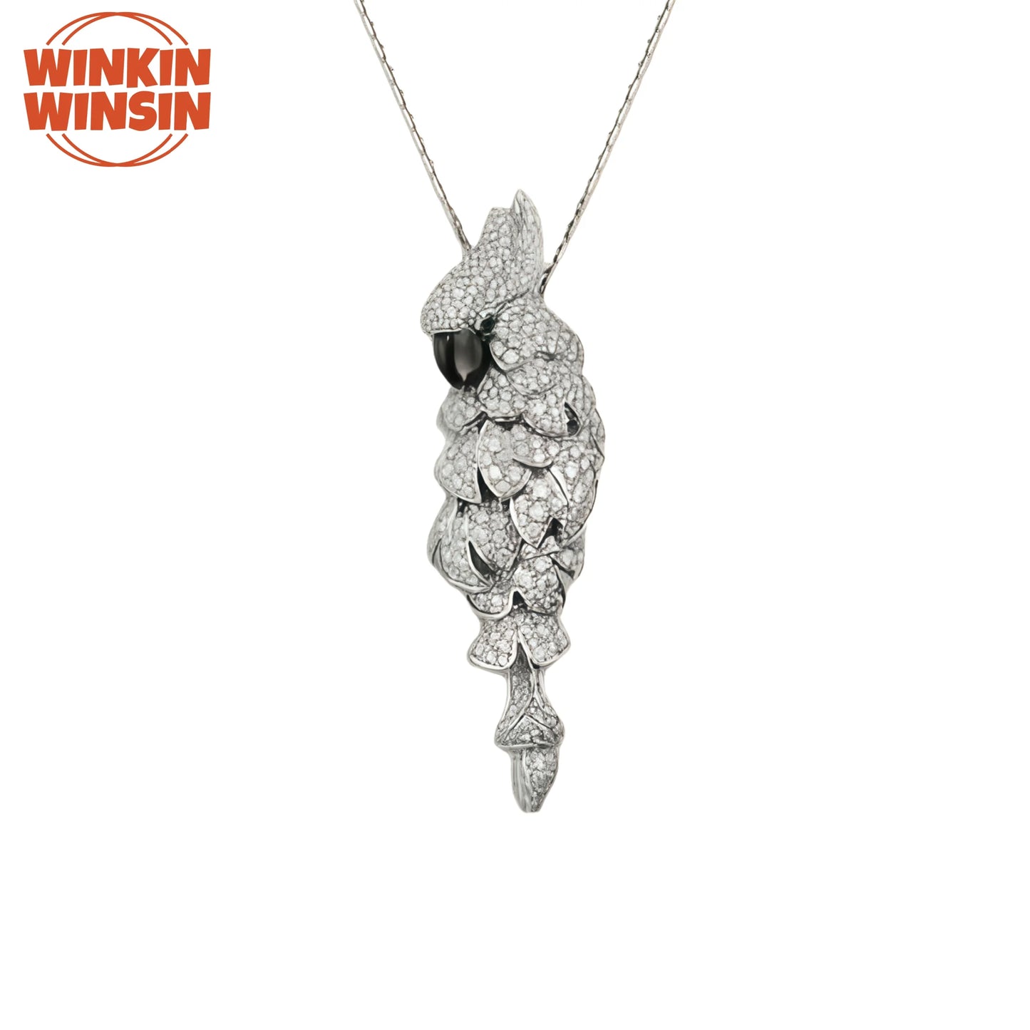Winkin Winsin Luxury Real s 925 Sterling Silver Necklace Pendant For Women Vintage Parrot Love Bird Necklace Pendants Jewelry