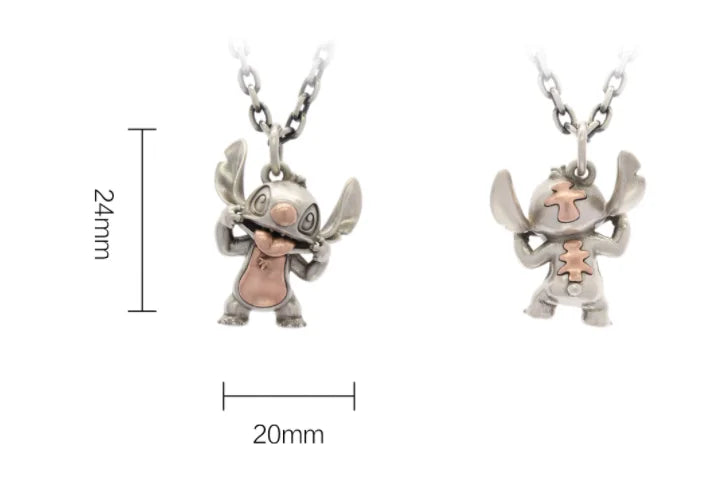 BOCAI Original S925 Sterling Silver Stitch Star Baby, cute Cartoon Pendant for Men and Women Couple Sweater Chain Birthday Gift