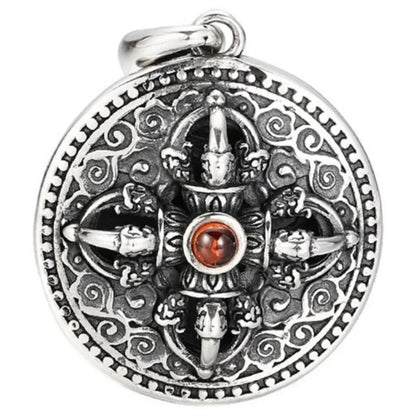 2025 Trend Vintage Necklace Pendant Real Sterling Silver 925 Vajra Cloud Inlaid Ruby Luxury Brand Fine Jewellery Man Woman P12