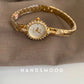 High Quality Brass Watch For Women's Quartz Vintage Luxury Band Antique Elegant 24K Gold Gold Women's Watch Medieval Style