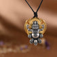 S925 Silver Pendant Necklace, Vintage Gold Flame Skull Men's Garuda Bird Chain, Gothic Statement Jewelry Gift for Men