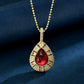 WUIHA Vintage 100% 925 Sterling Silver 9 * 12 MM Lab Sapphire High Carbon Diamonds Ruby Gemstone Pendant Necklace Fine Jewelry