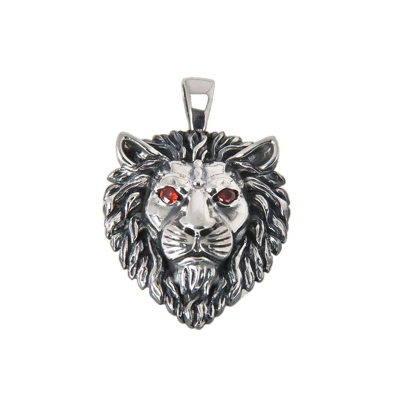 BOCAI S925 Silver Retro Personalized Lion Head Pendant