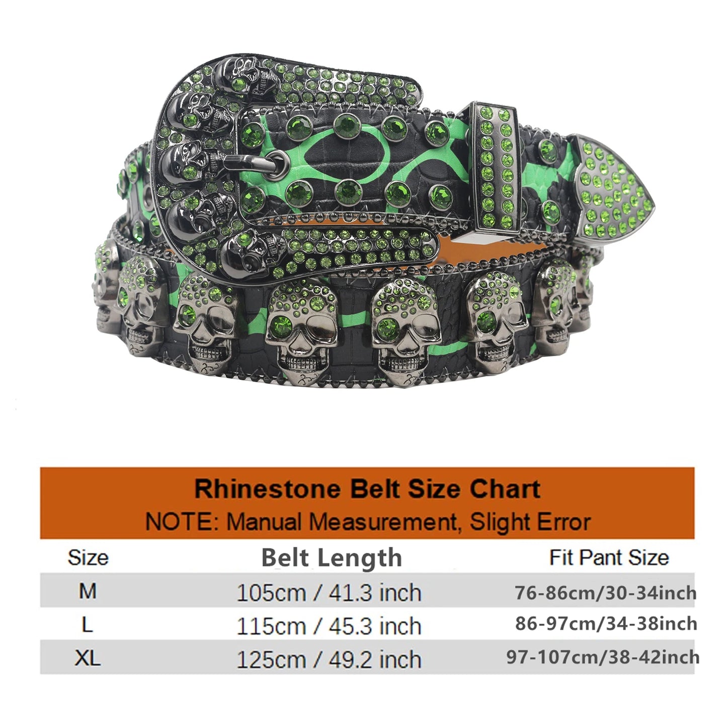 Nice Women's Skull Rhinestone Hollow Belt Women's Pin Buckle Studded Belt For Women Wedding Party Belt Valentines Gifts For Her
