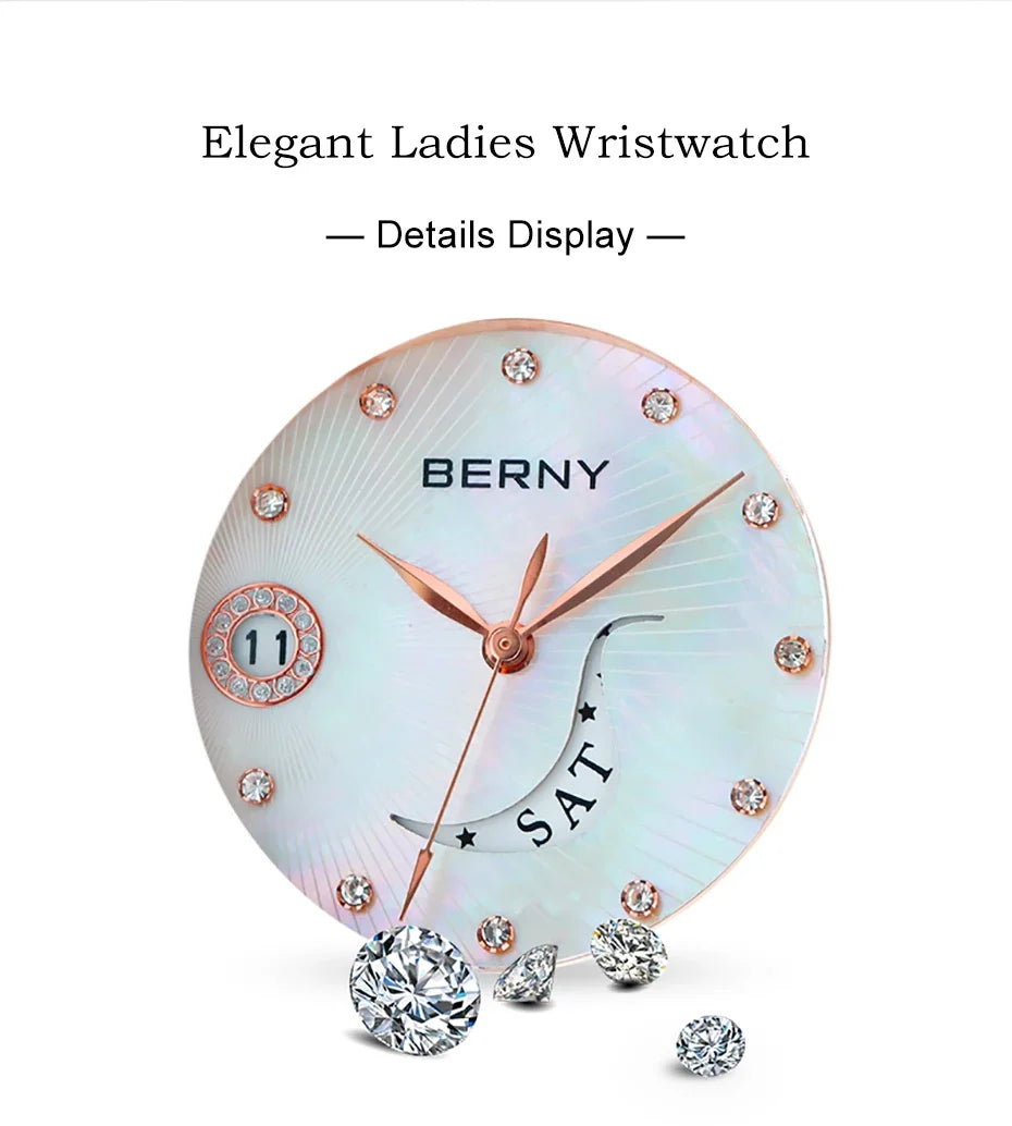 Quartz Wristwatches Calendar Clock Vintage Brown Leather Ladies Wristwatch Luxury Fashion Elegant Women Watches Waterproof 3Bar