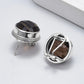 S925 Sterling Silver Studs Earring for Women Retro Edging Tangent Plane Smoky Quartz Ear Studs Fashion Classic Jewelry Wholesale