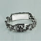 Unibabe Pure Silver Sterling 925 Silver Vintage Skull Carved Chain & Link Lock S925 Bracelet