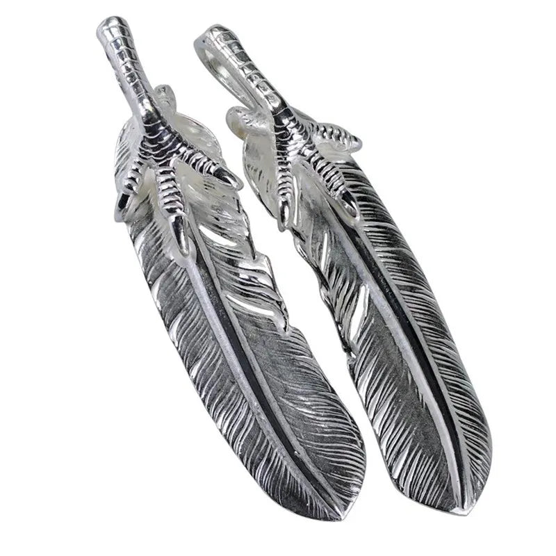 Pendant 100% Sterling Silver 925 Feather Eagle's Claw Luxury Jewellery Woman Man 2025 New Trend High Quality Necklace Pendant P3