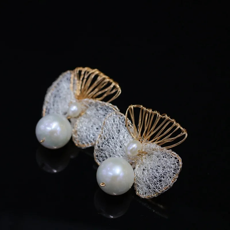 SGARIT Natural Fresh Water 14K Gold Filled Jewelry Handmade Jewelry Vintage Accessories Tarnish Resist Earrings SE101
